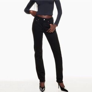 Agolde Black Stovepipe Midrise Devon Jeans